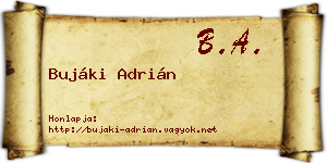 Bujáki Adrián névjegykártya